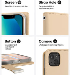 Goospery Rich Diary Wallet Case with Card Slots - IPHONE X