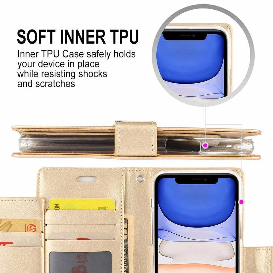 Goospery Rich Diary Wallet Case with Card Slots - IPHONE X