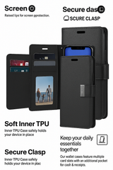 Goospery Rich Diary Wallet Case with Card Slots - IPHONE X