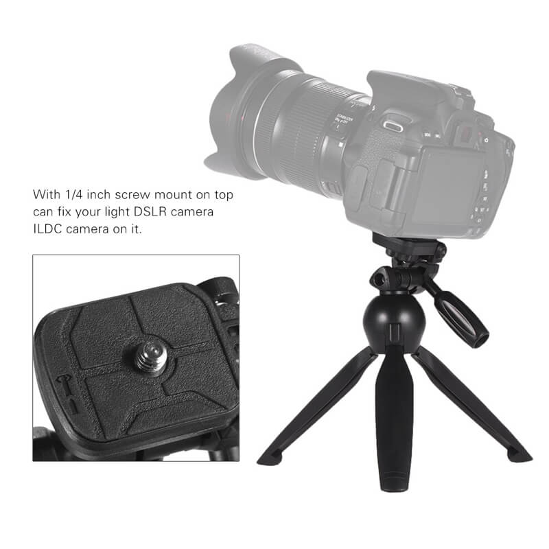 YUNTENG Selfie Stick Camera Tripod with Microphone Clamp and Phone Holder VCT-2280