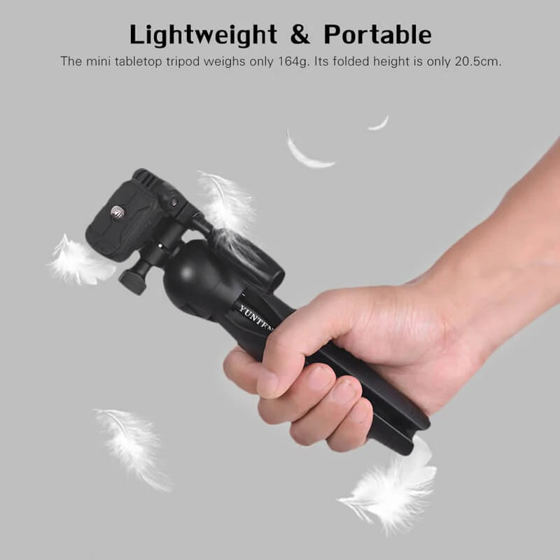 YUNTENG Selfie Stick Camera Tripod with Microphone Clamp and Phone Holder VCT-2280