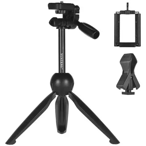 YUNTENG Selfie Stick Camera Tripod with Microphone Clamp and Phone Holder VCT-2280
