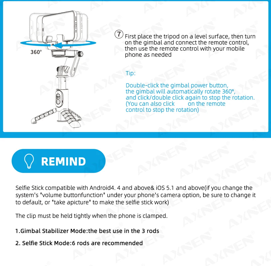 GIMBAL TRIPOD Q18-SELFIE STICK