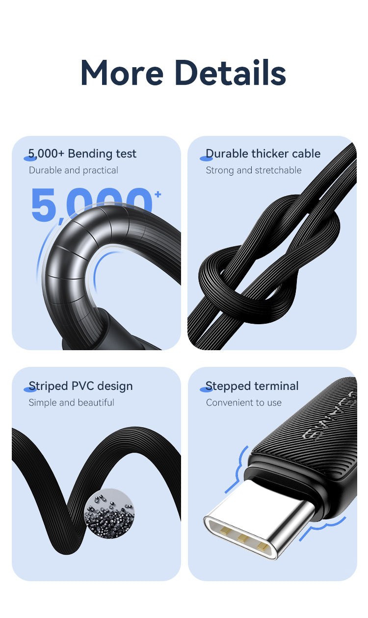USAMS-SJ696 60W Data Cable Type-C To Type-C 2m