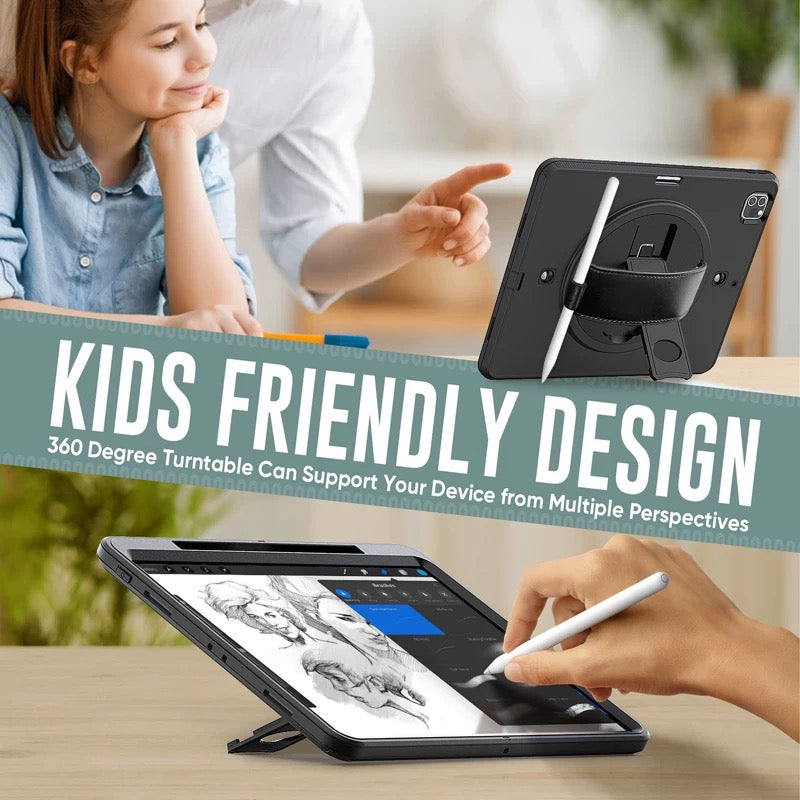 IPAD Air2 9.7inch 360 Rotating Rugged Hand Strap Case