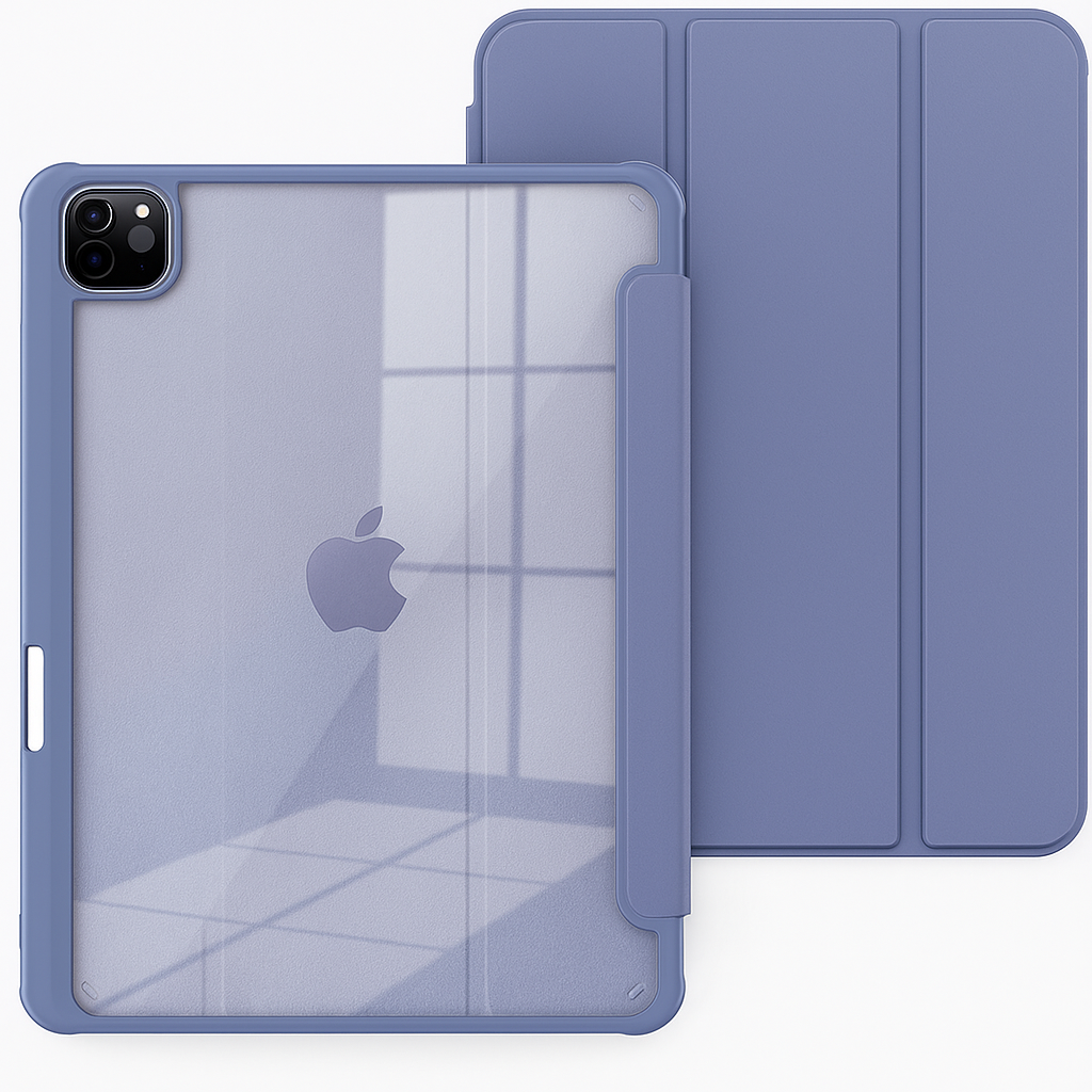 IPAD 10th/11th 10.9 inch CLEAR BACK FLIP CASE with pen holder