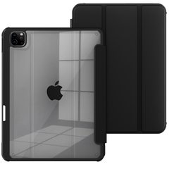 IPAD 5th/6th 9.7 inch CLEAR BACK FLIP CASE with pen holder