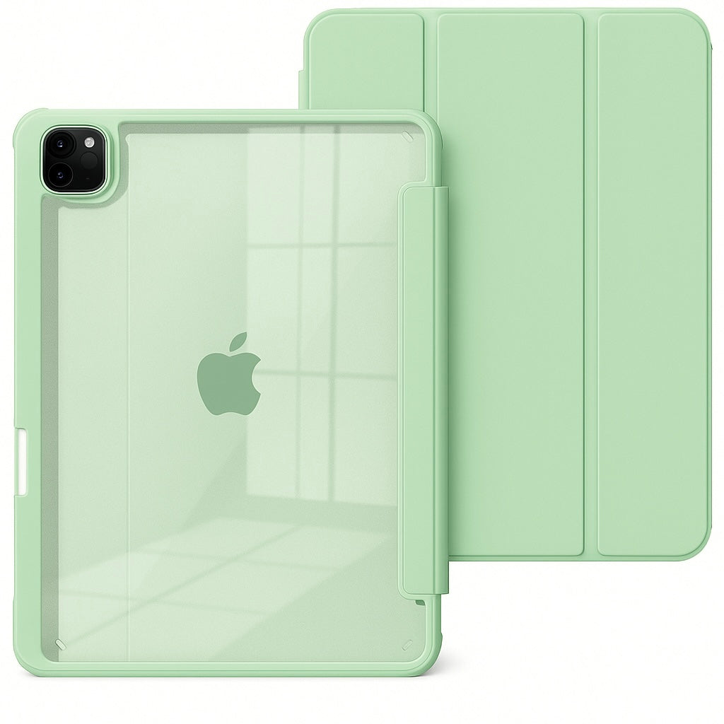 IPAD 7th/8th/9th 10.2 inch CLEAR BACK FLIP CASE with pen holder