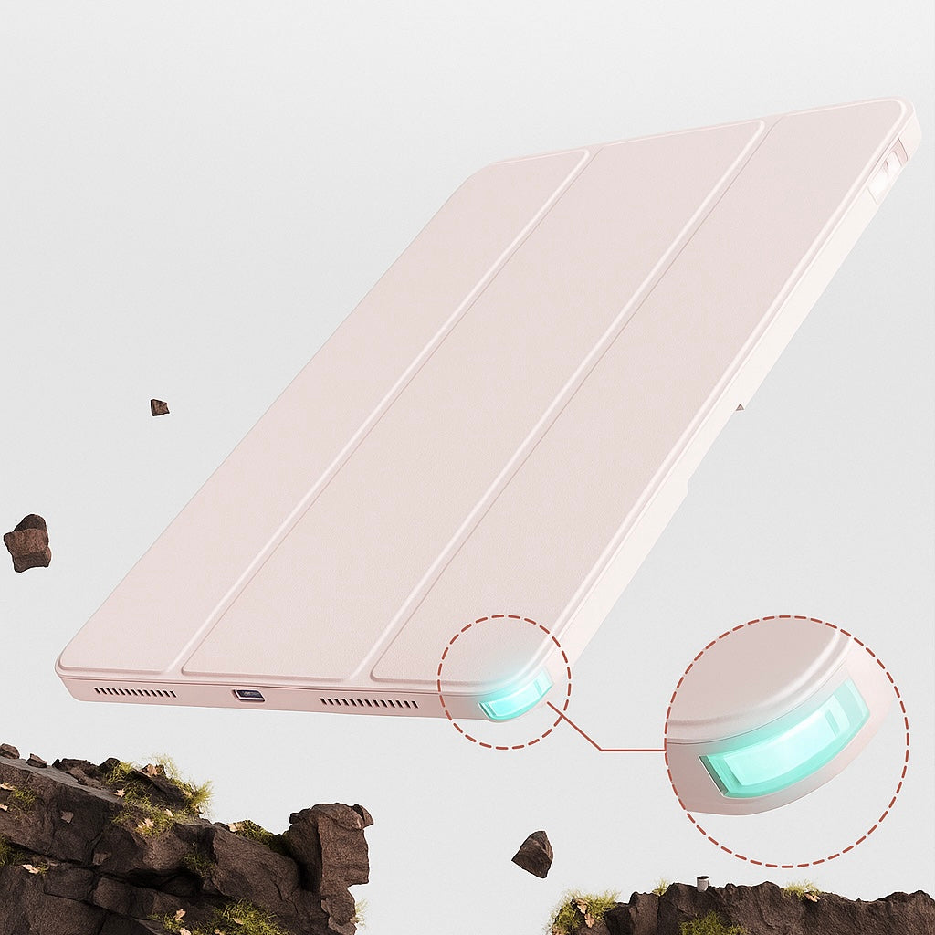 IPAD 5th/6th 9.7 inch CLEAR BACK FLIP CASE with pen holder