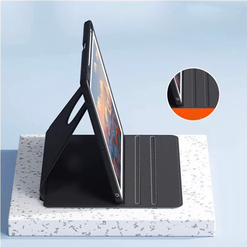 IPAD 10th/11th A16 10.9 inch CLEAR BACK ROATATING FLIP CASE with pen holder