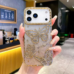 3D Rhinestone Butterfly Glitter Gradient Sparkle Electroplated Soft TPU Case iPhone 17 Air