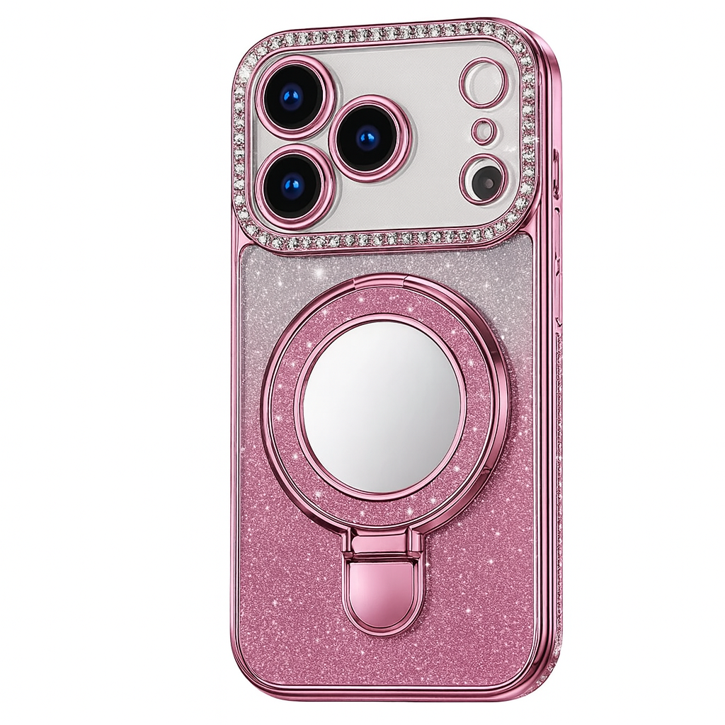 Rhinestone Glitter Mirror MagSafe Case with Ring Stand iPhone Air