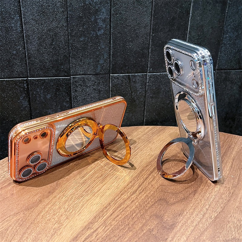 Rhinestone Glitter Mirror MagSafe Case with Ring Stand iPhone Air