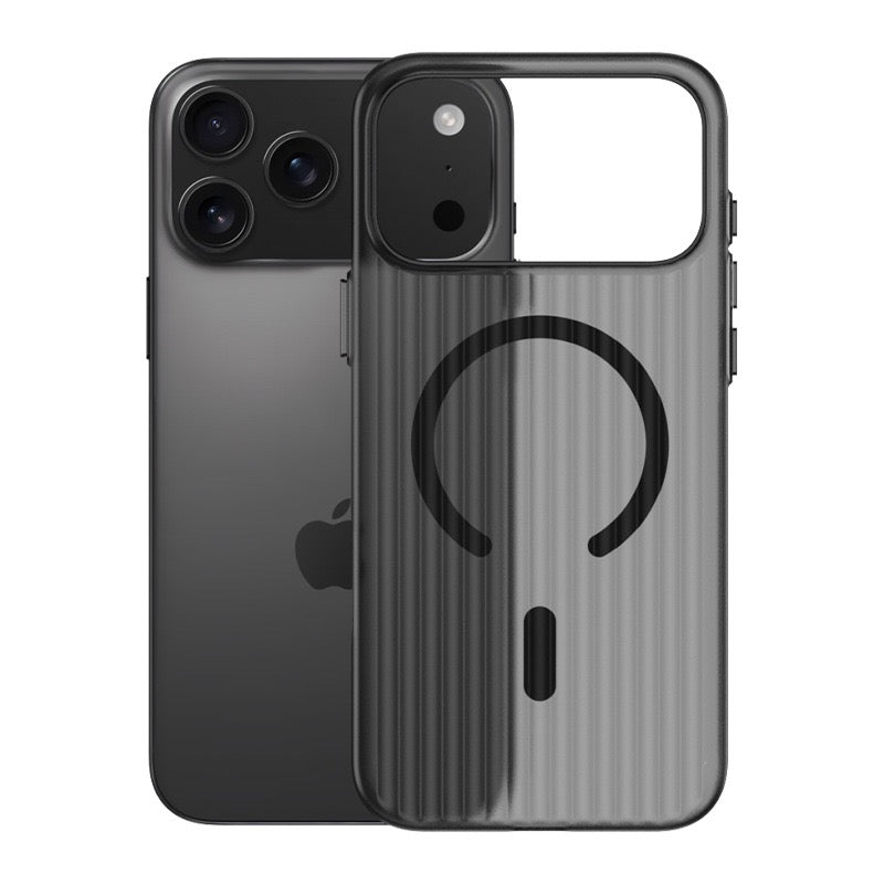 Anti-Slip Tile Stripe Frosted Semi-Transparent MagSafe Shockproof Case iPhone 17 Pro Max