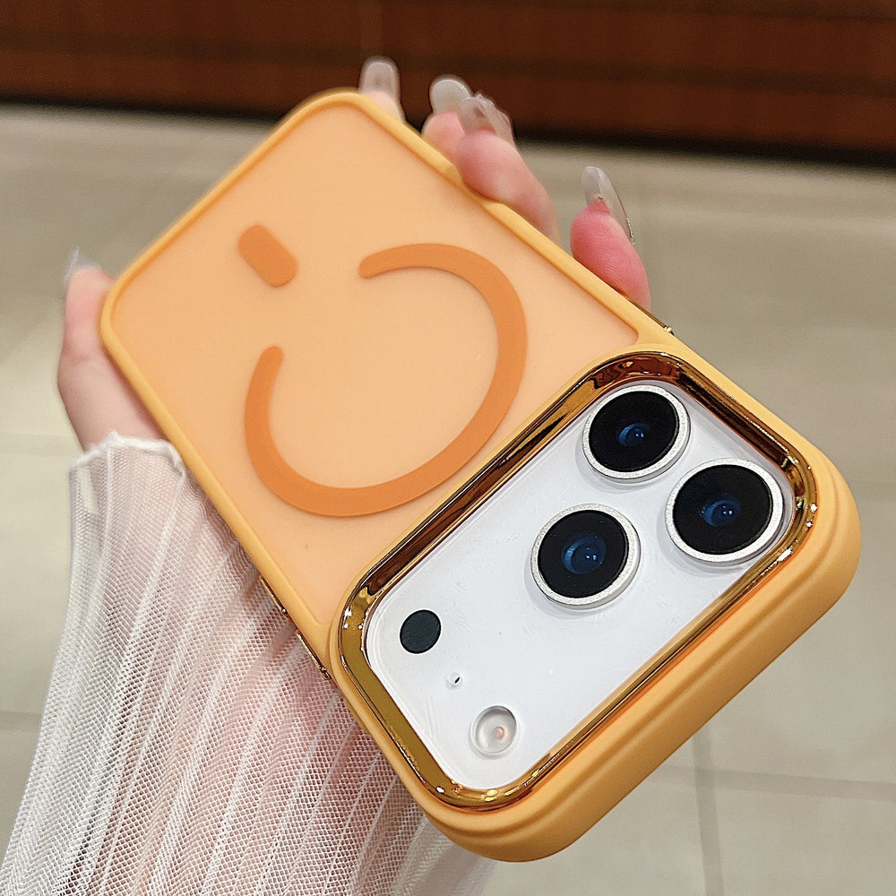 Shockproof Inner Frame Electroplated Camera Frame Frosted Semi-Transparent MagSafe Shockproof ...