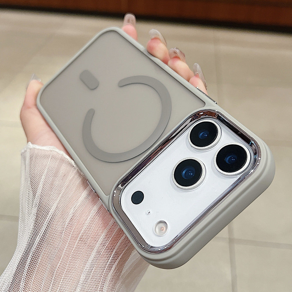 Shockproof Inner Frame Electroplated Camera Frame Frosted Semi-Transparent MagSafe Shockproof ...
