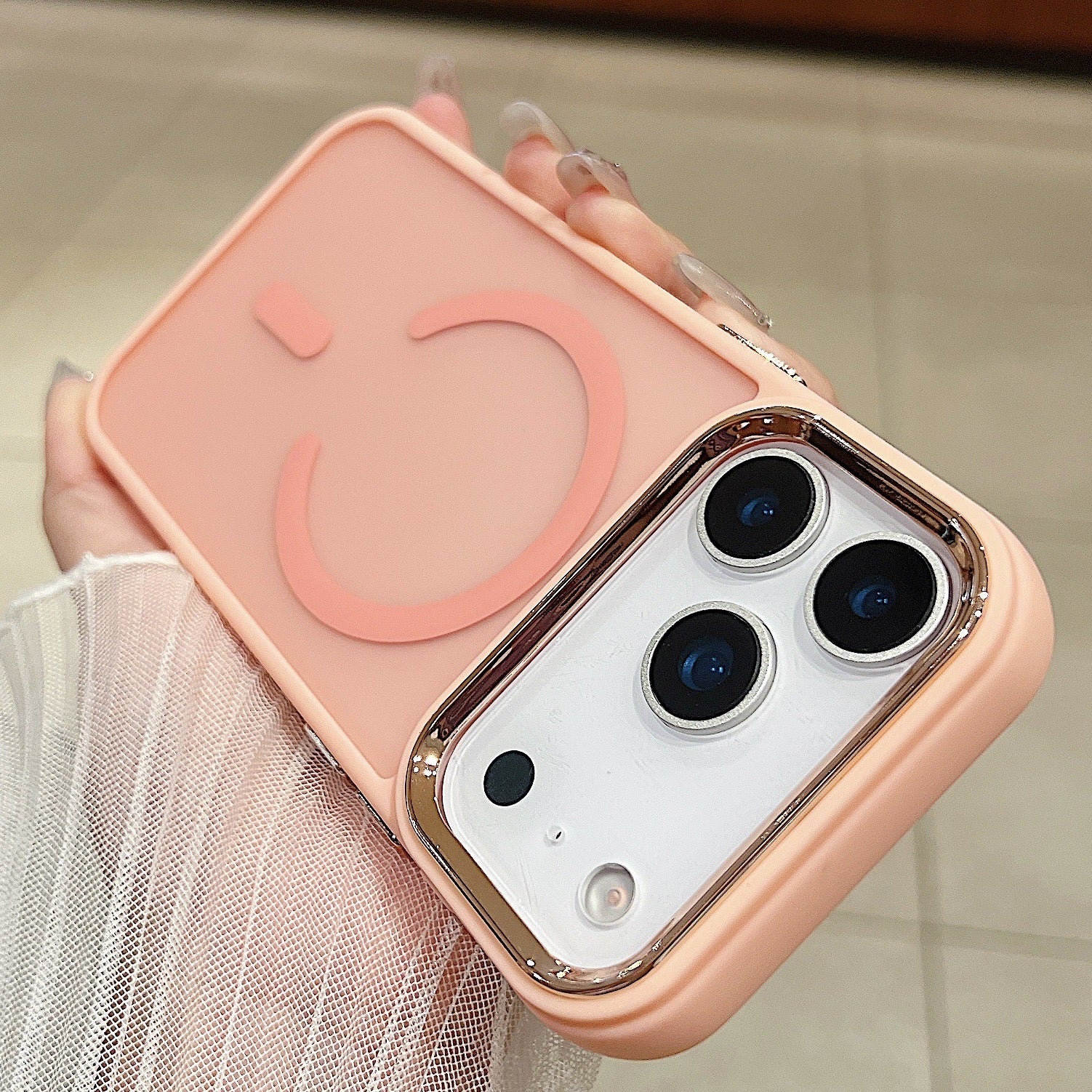 Electroplated Camera Frame Frosted Semi-Transparent MagSafe Shockproof Case iPhone Air