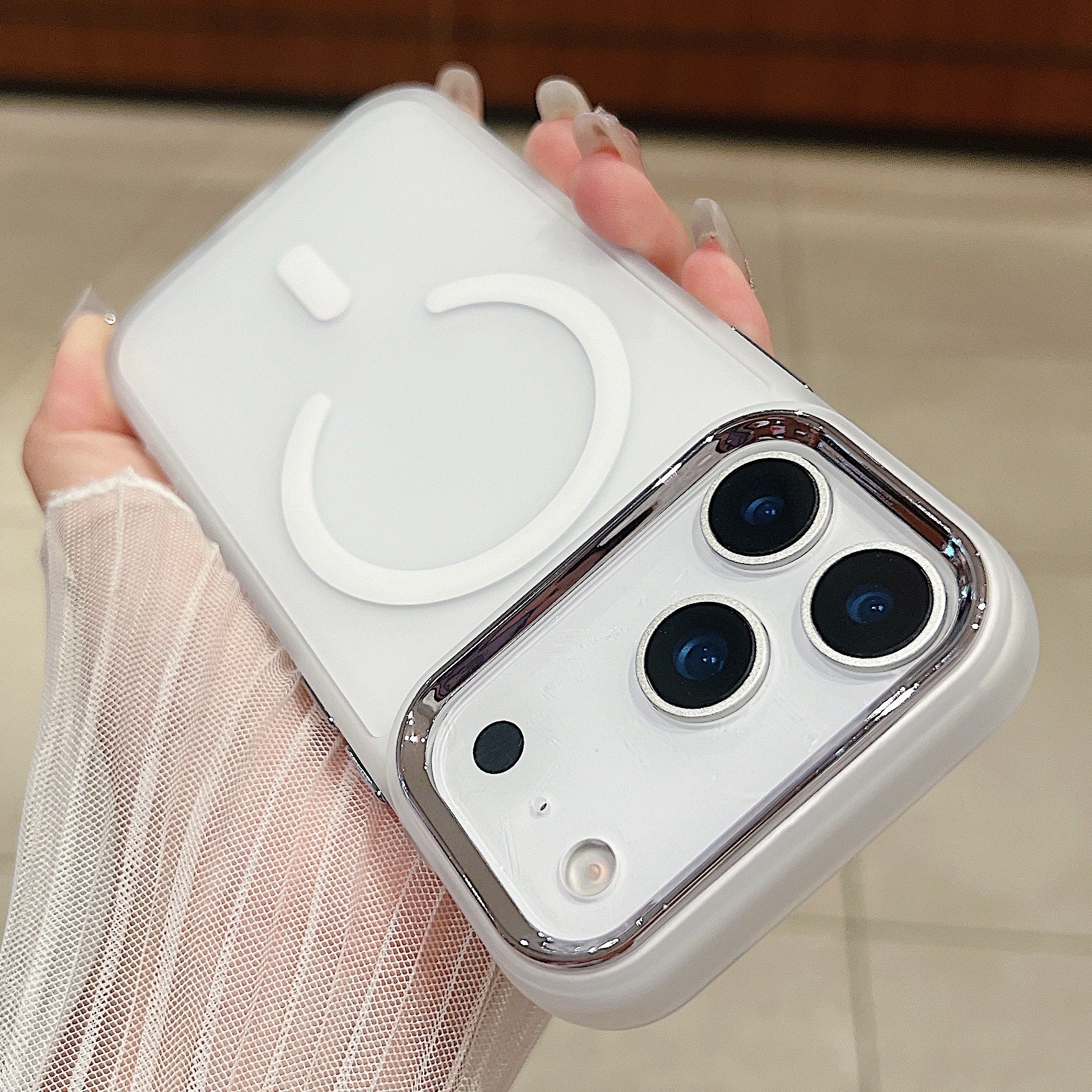 Electroplated Camera Frame Frosted Semi-Transparent MagSafe Shockproof Case iPhone Air