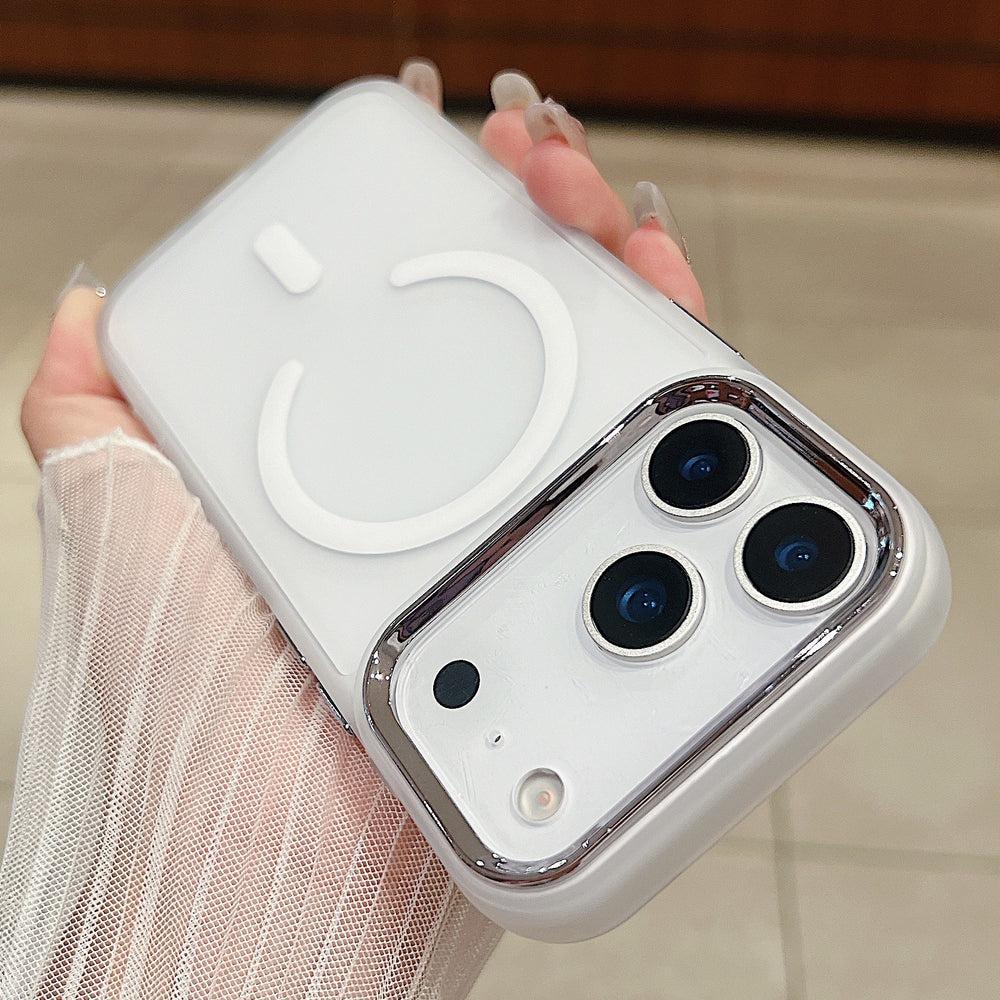 Shockproof Inner Frame Electroplated Camera Frame Frosted Semi-Transparent MagSafe Shockproof ...
