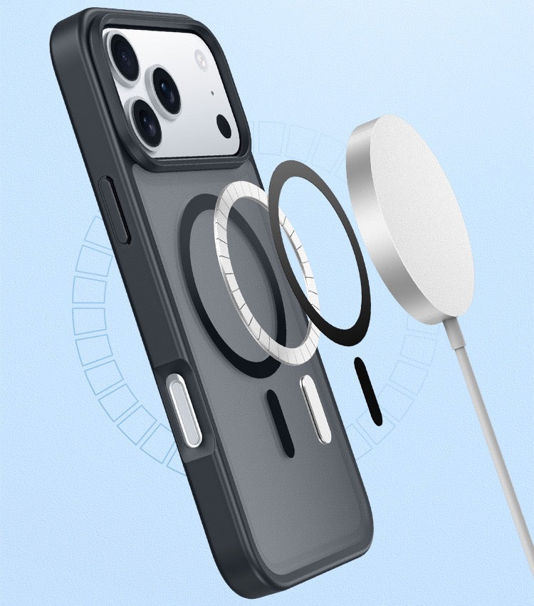 Electroplated Camera Frame Frosted Semi-Transparent MagSafe Shockproof Case iPhone Air
