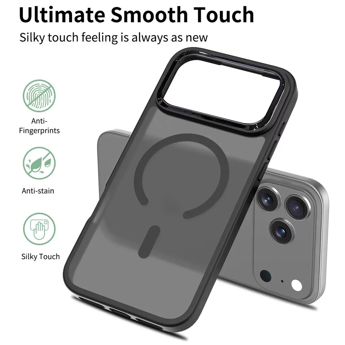 Shockproof Inner Frame Electroplated Camera Frame Frosted Semi-Transparent MagSafe Shockproof ...