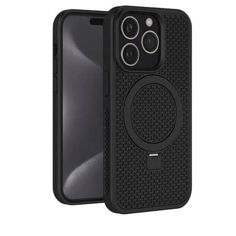 Magnetic Stand Ventilated Shockproof Case For 16 Plus