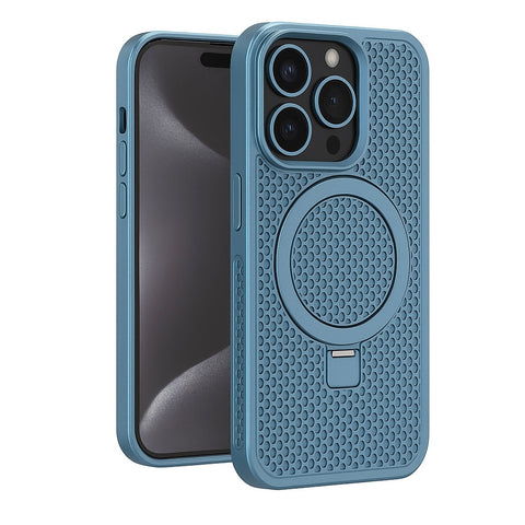 Magnetic Stand Ventilated Shockproof Case For 16 Plus