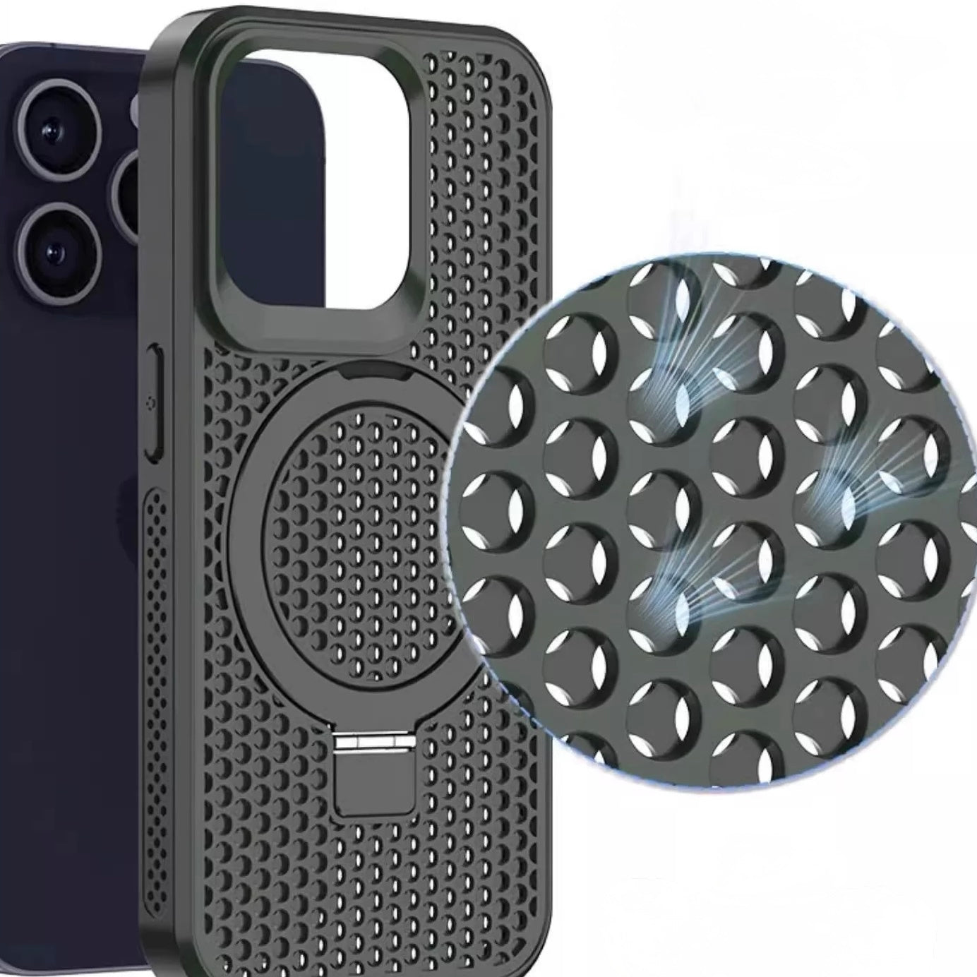 Magnetic Stand Ventilated Shockproof Case For 16