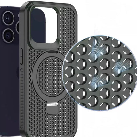 Magnetic Stand Ventilated Shockproof Case For 16 Plus