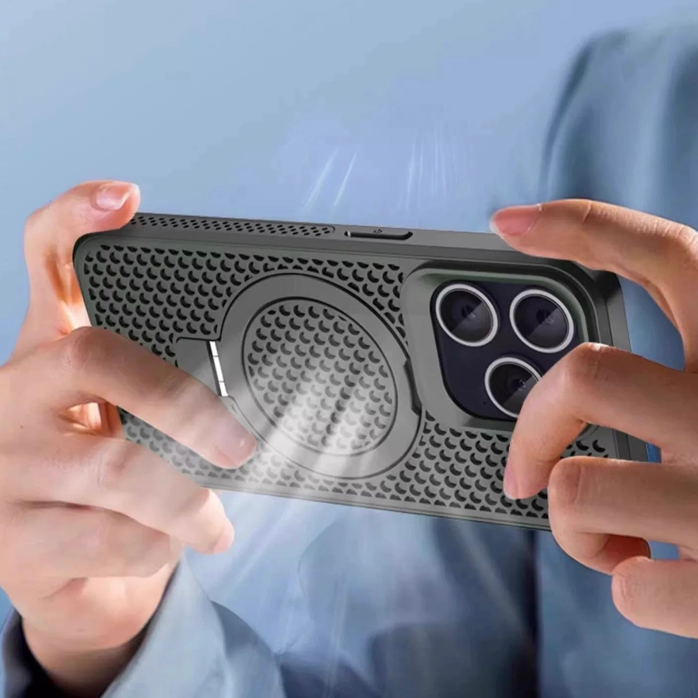 Magnetic Stand Ventilated Shockproof Case For 16