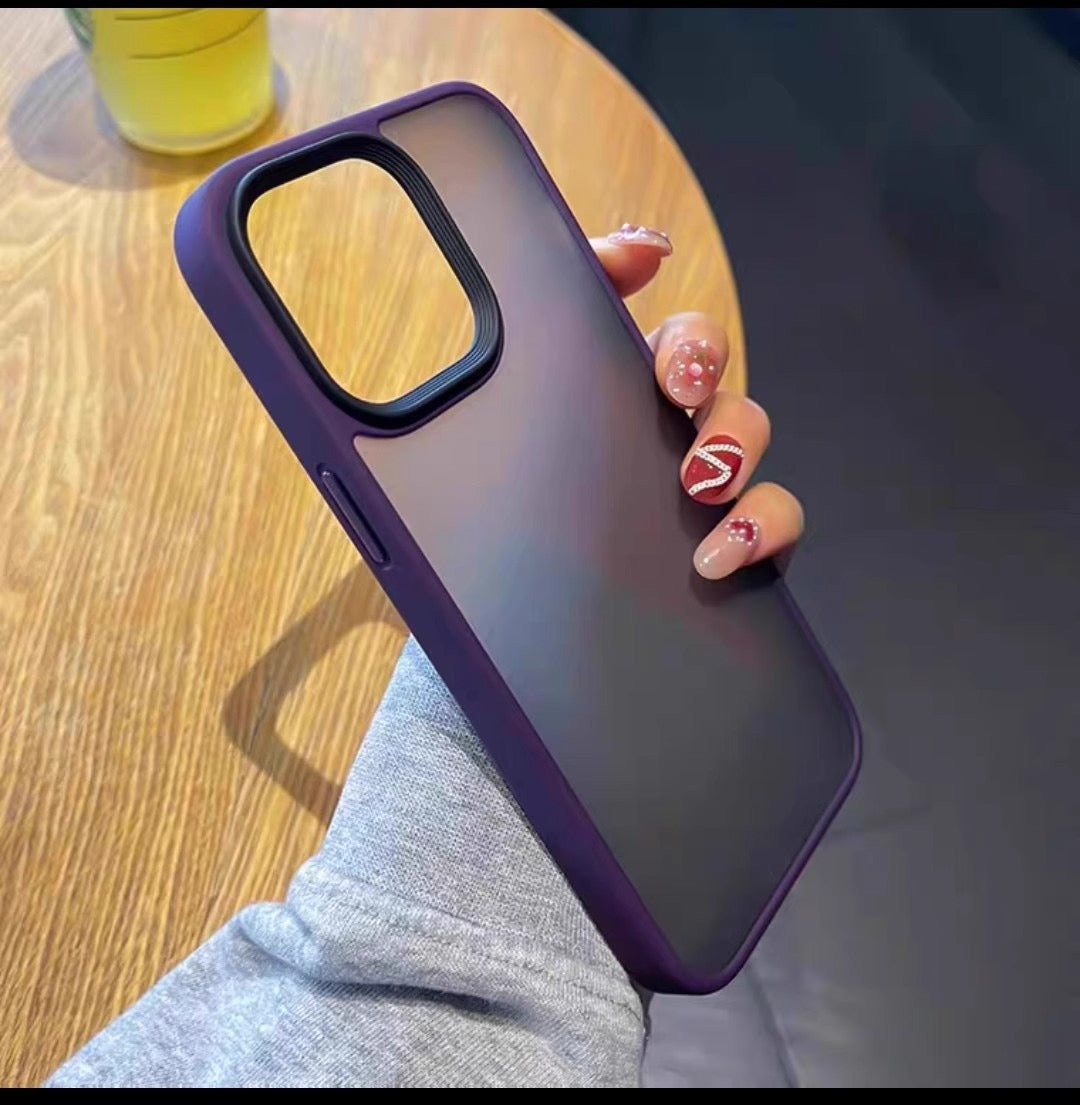 iPhone 14 Matte Skin friendly Shockproof Camera Protection PC TPU Case