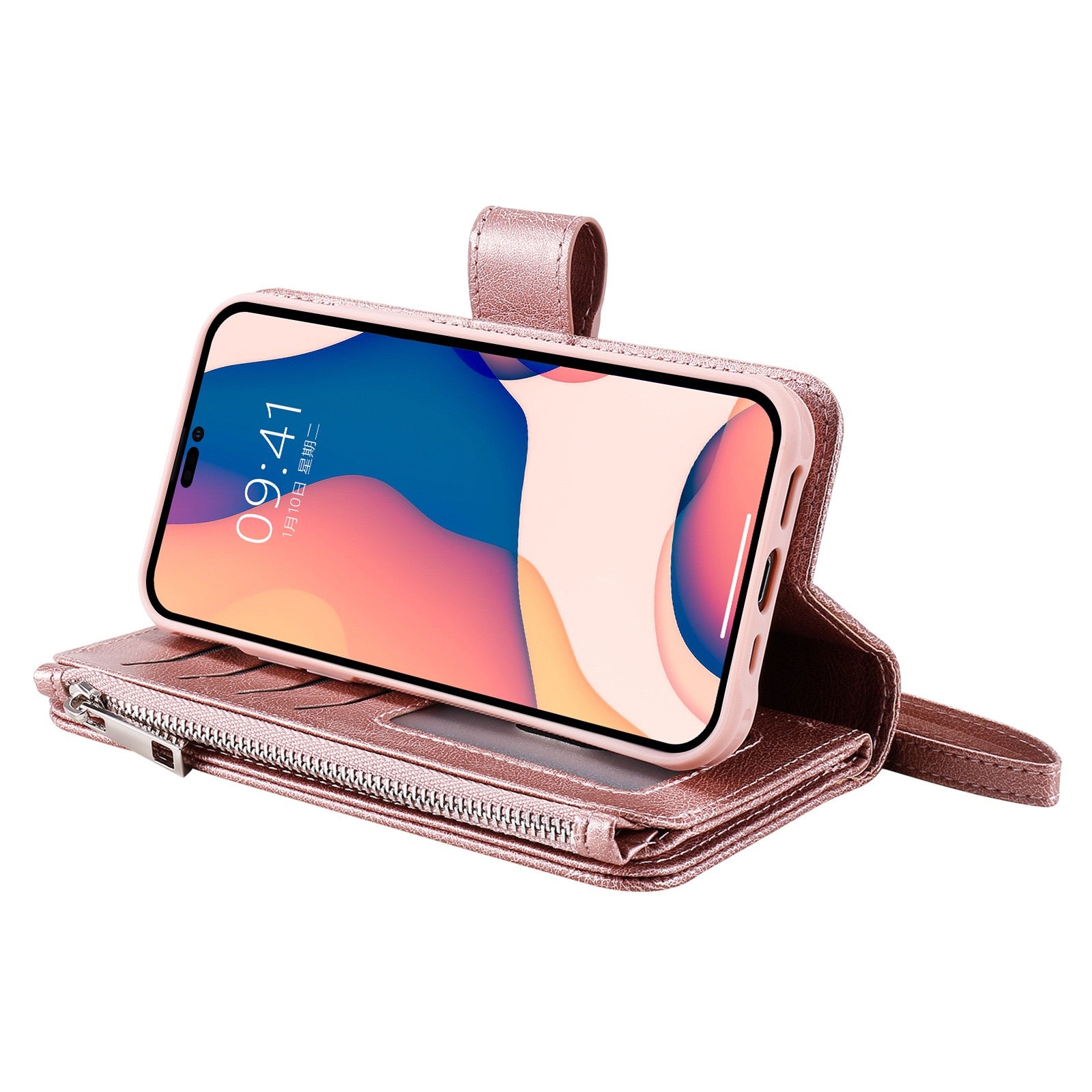 Premium Detachable PU Leather Wallet Phone Case for iPhone 15 Pro Max