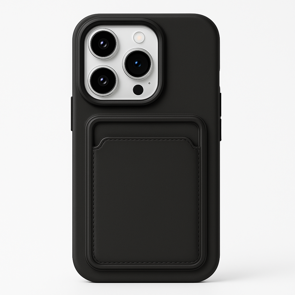 Solid Color Liquid Silicone Shockproof Case with Card Holder iPhone Air