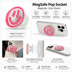 Cartoon Cute Smile Face Magnetic Holder for Mobile Phone Bracket Folding Portable Desktop Phone Holder-smile1